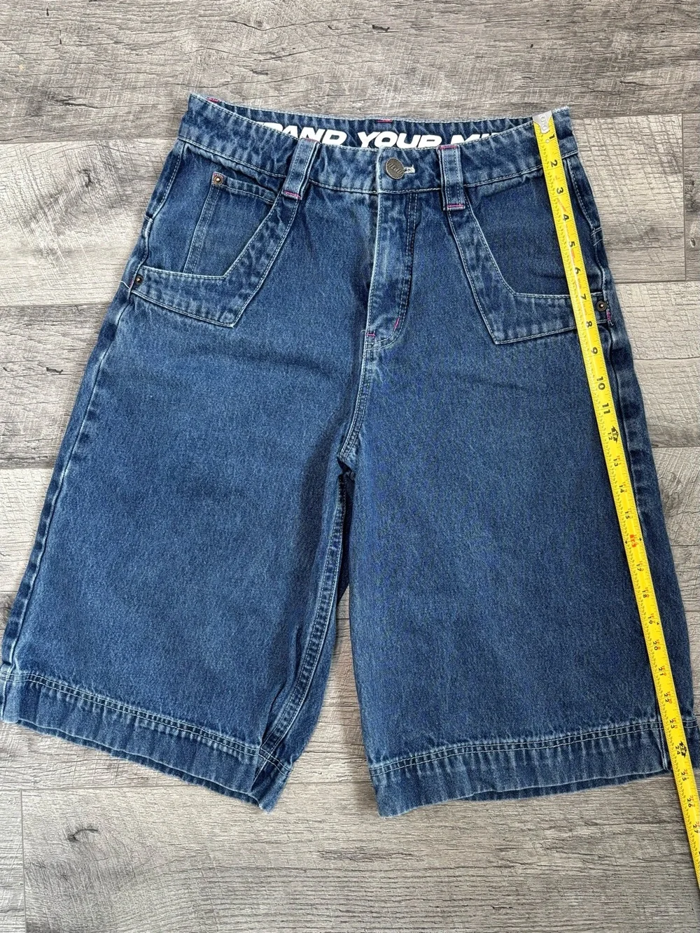 2b Analog Baggy Denim Jorts Shorts Size 2 / S Embroidered Stars Cyber Y2K Rave